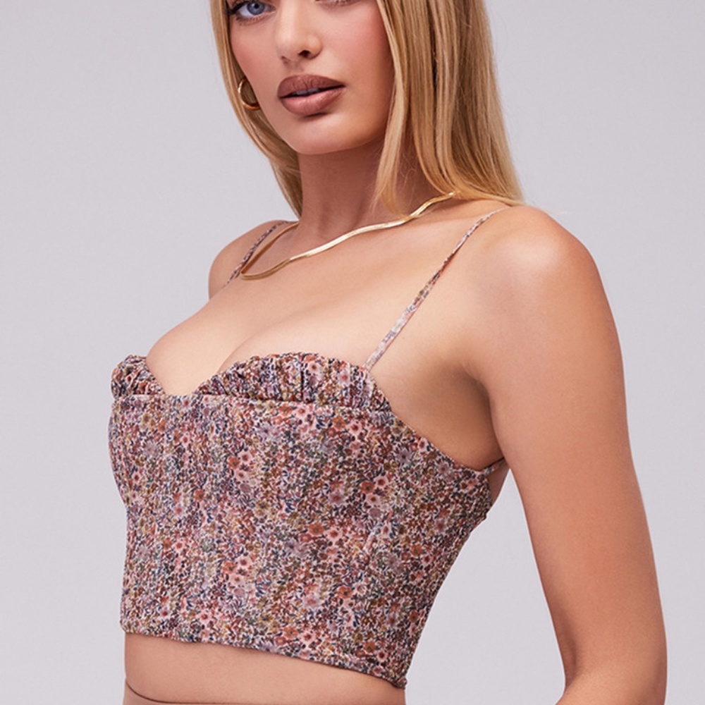 Mistress Rock DREAM MAKER Ditsy Floral Mesh Corset